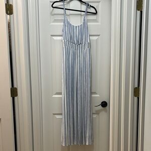 SO Blue and White Striped Maxi Dress